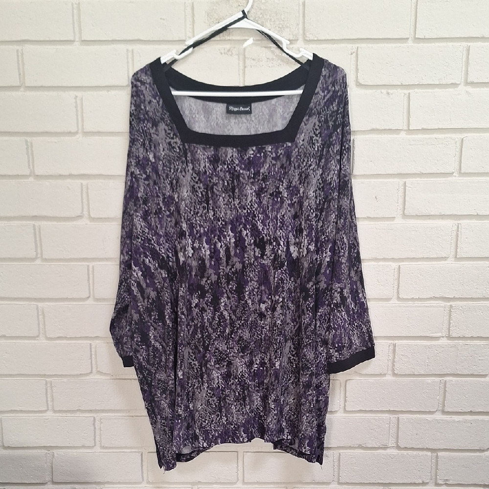 Maggie Barnes Purple/Black/Gray Snakeprint Blouse. (PLUS) No Size Tag.